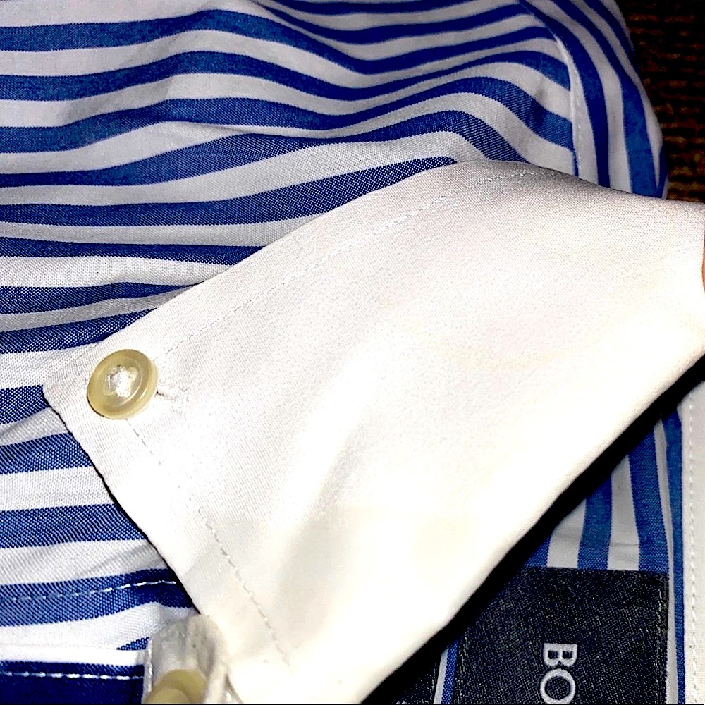 SLIM FIT - BLUE PINSTRIPES - BONOBOS CASUAL DRESS SHIRT